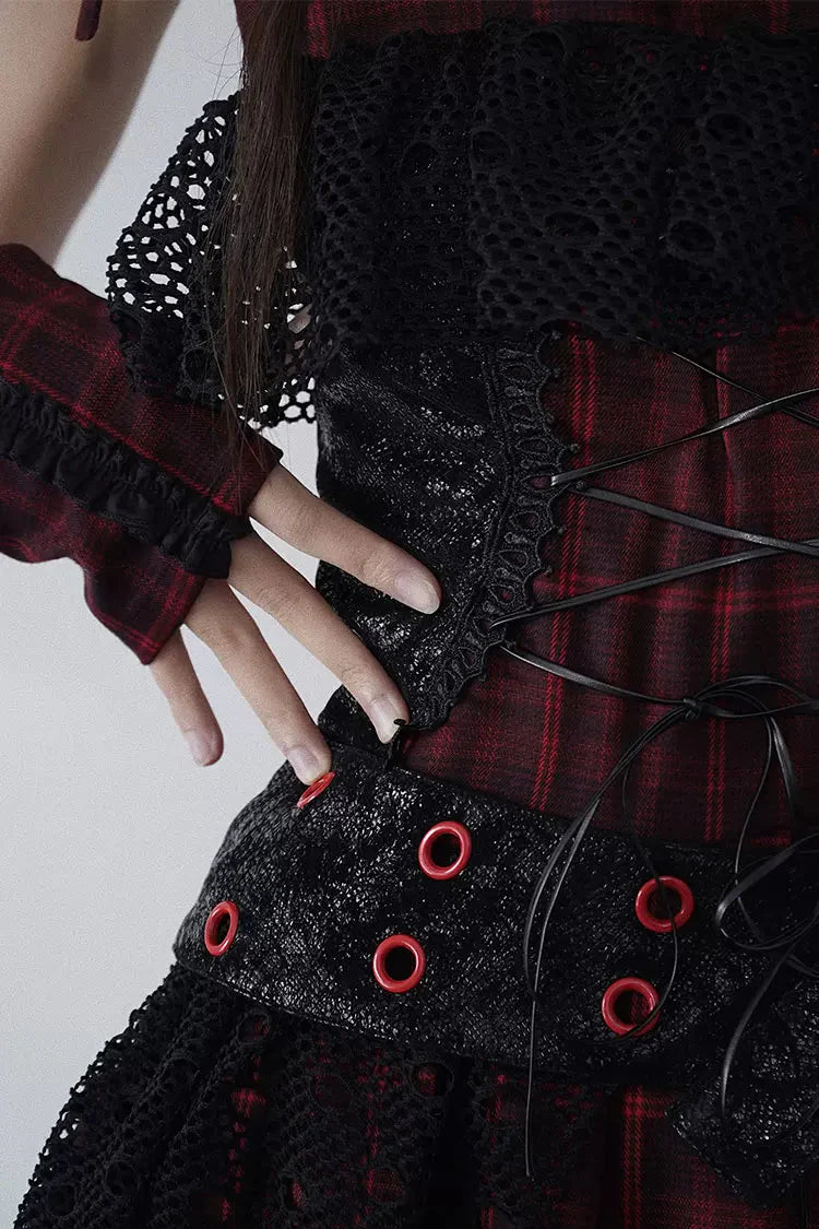 Magic Rhythm Plaid Asymmetrical Dress