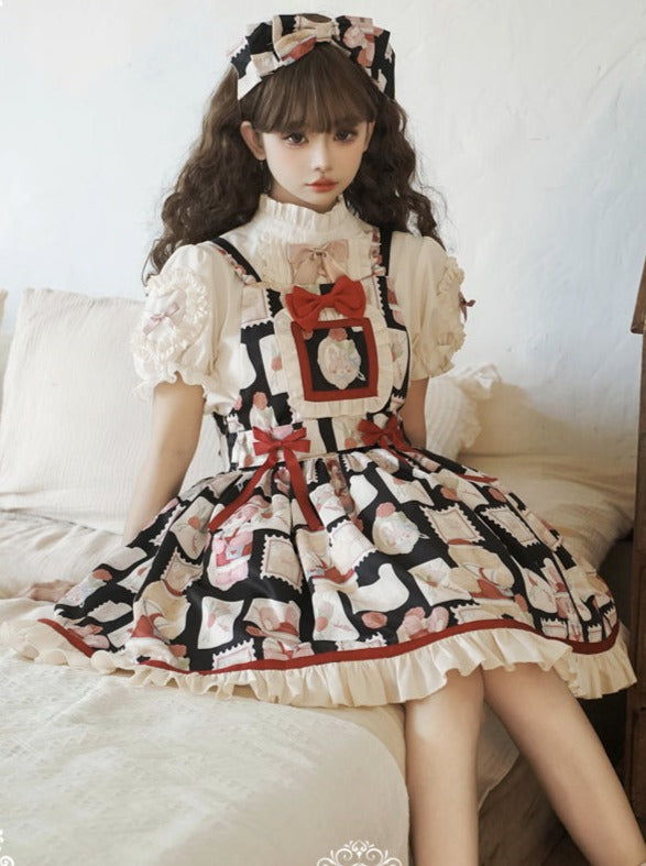 Lace-up Lolita Blouse + Suspender Lolita Dress