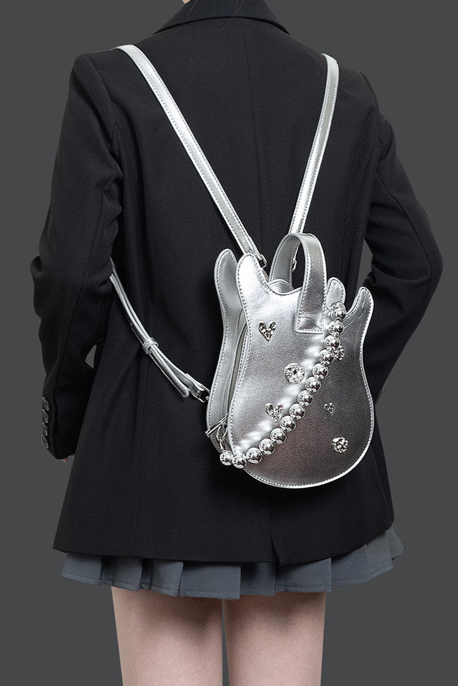 Metal Beads Crossbody Guitar Bag