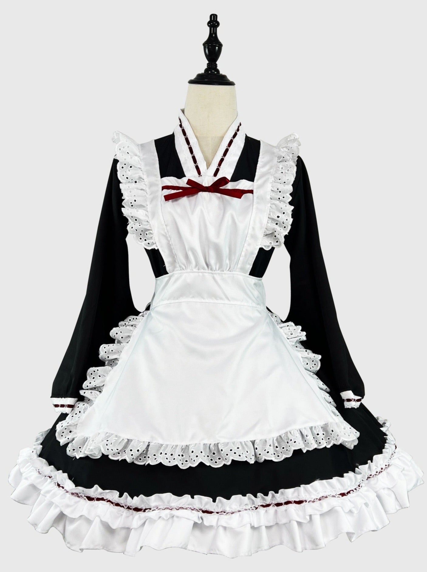 Monochrome Maid Ruffled Dress