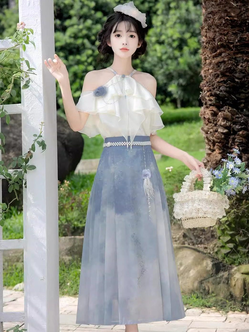 Improved Hanfu Horse Face Skirt Set