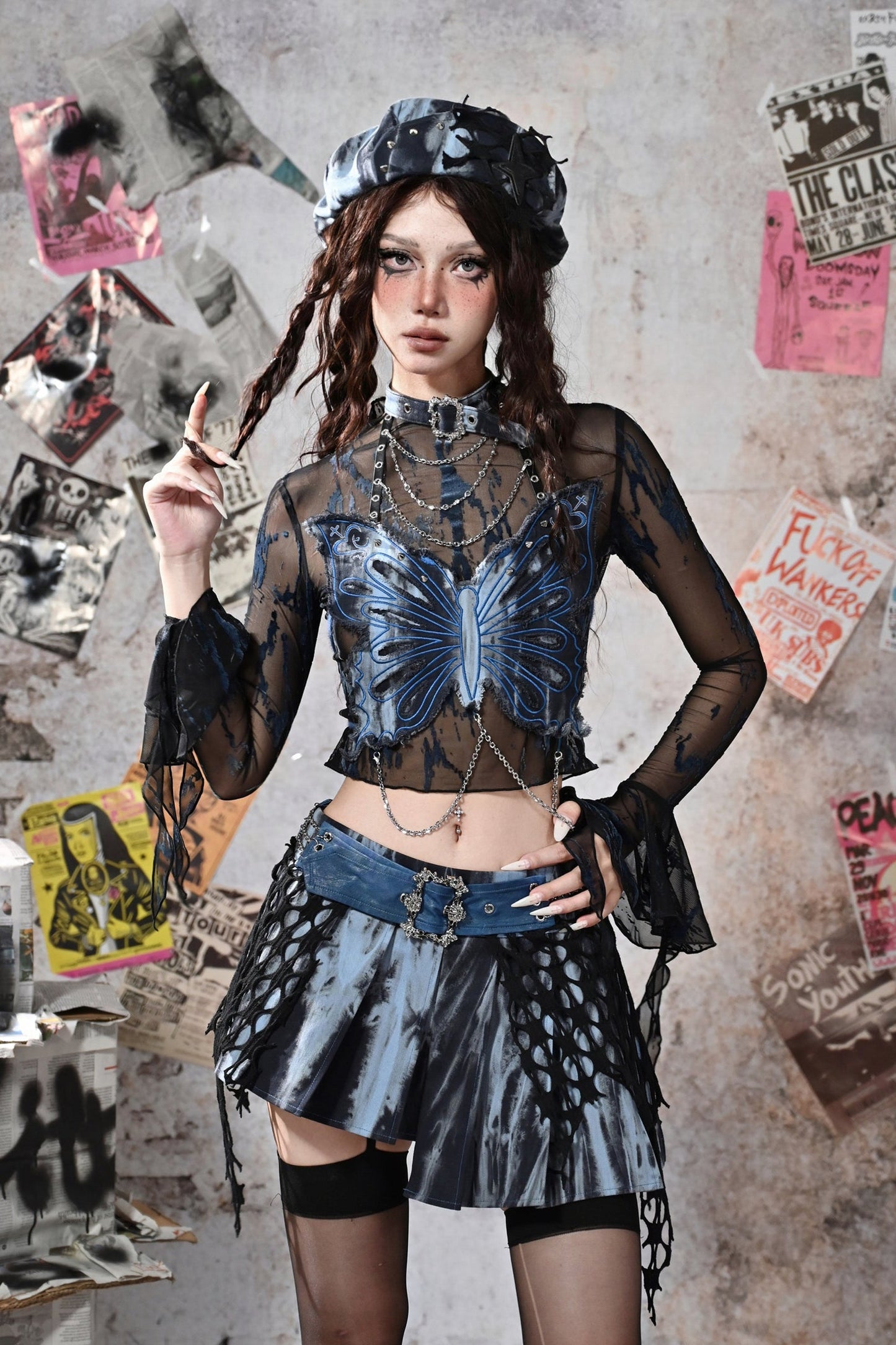 [pre-order] Virtual Sheer Top + Chain Butterfly Tube Top