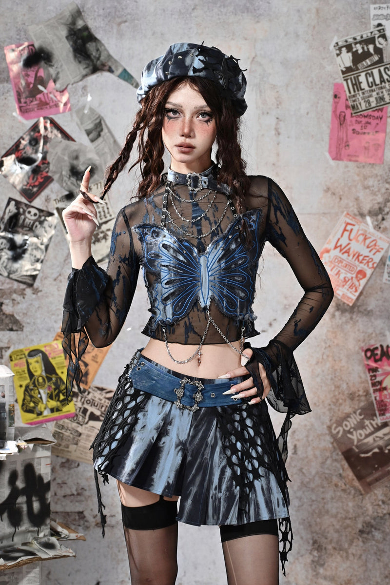 [pre-order] Virtual Sheer Top + Chain Butterfly Tube Top