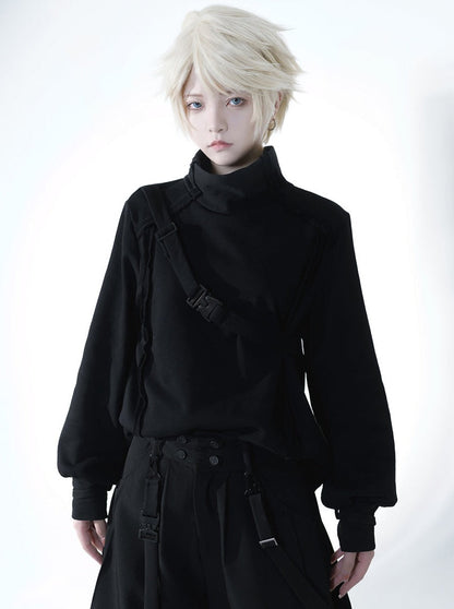 Dark Cool Jacket + Capri Pants + Hooded Scarf