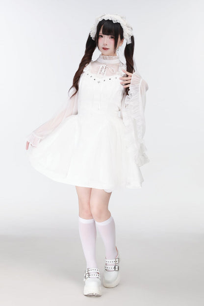 Jirai Bird Suspender Dress + Sheer Sleeve Top