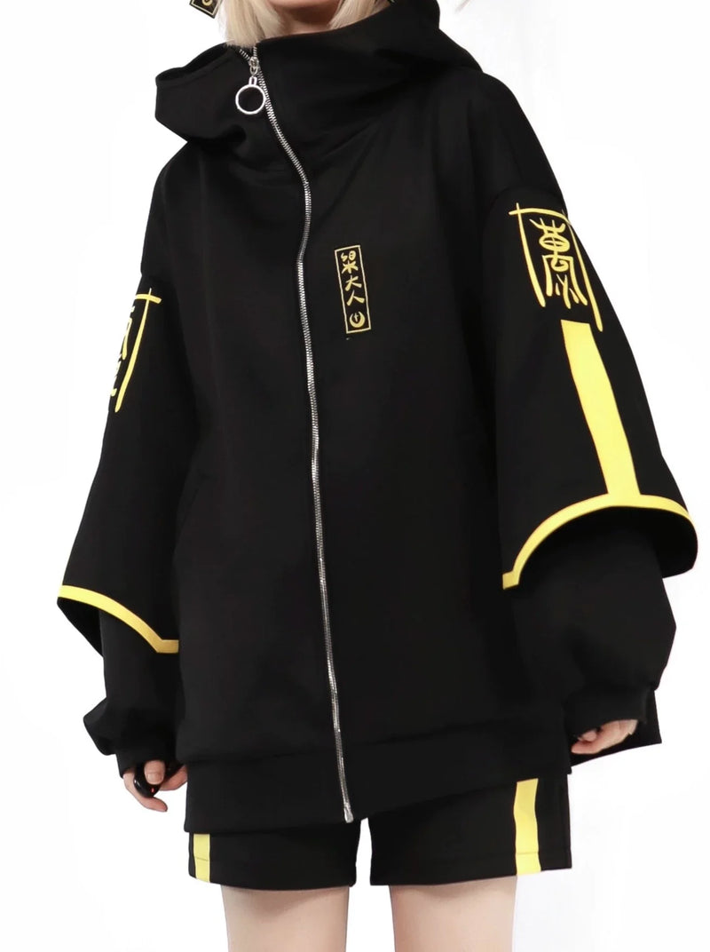 Dark Neon Chinese-style Jacket + Shorts + Long Pants + Leg Warmers + Hair Accessories [pre-order]