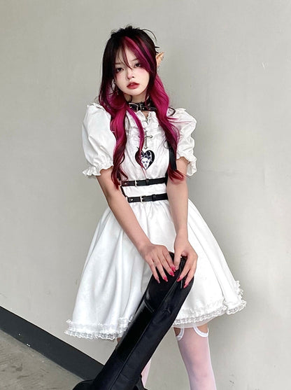 Dark Angel Lace Slip Dress + Belt Band