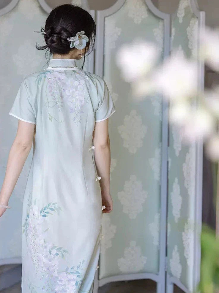 [pre-order] Full Front Print Cheongsam Dress