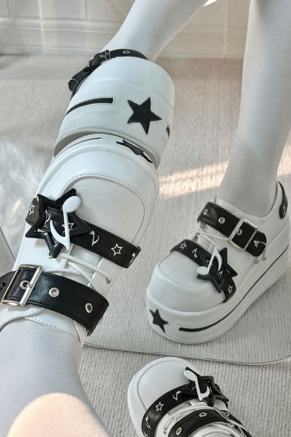 [pre-order] Star Melody Punk Strap Platform Shoes