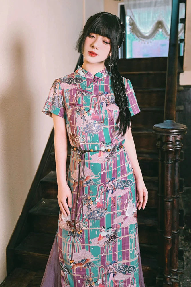 Phantom Chinese-style Fishtail Cheongsam Dress