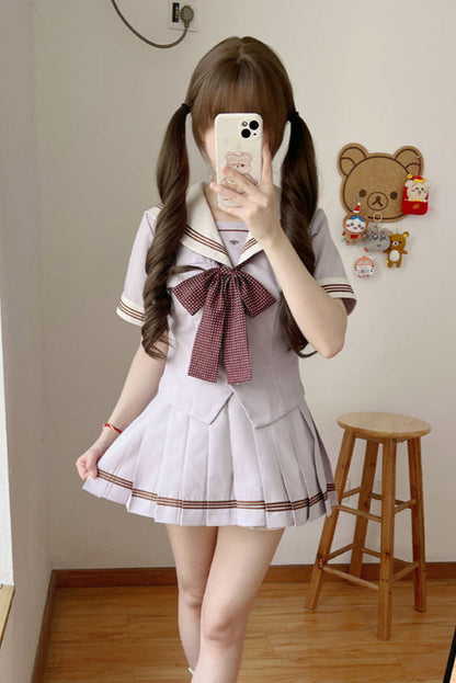 Retro Color Sweet Sailor Dress