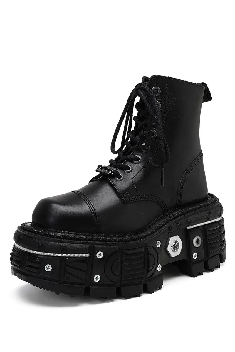 Metal Point Design Ankle Boots