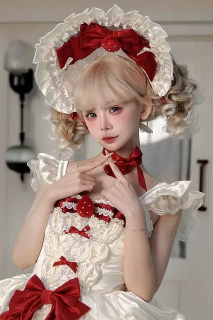 Sweet Pure Lolita Dress + Tail + Ribbon