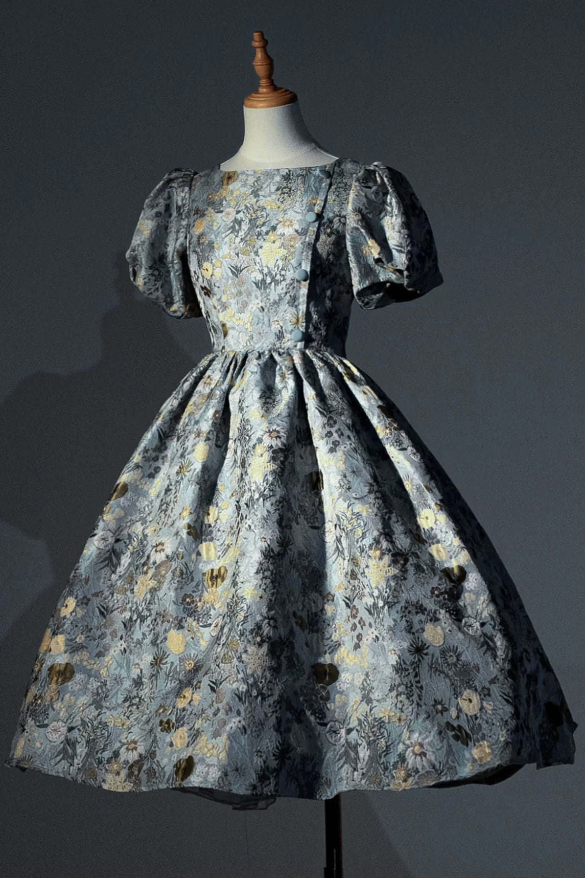Golden Flower Design Dress + Skirt + Coat + Vest