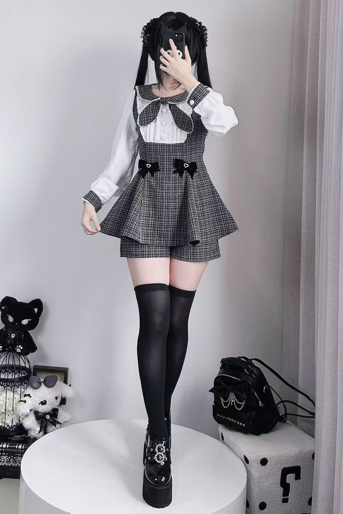 Ribbon Tie Long Sleeve Fragrance Suit