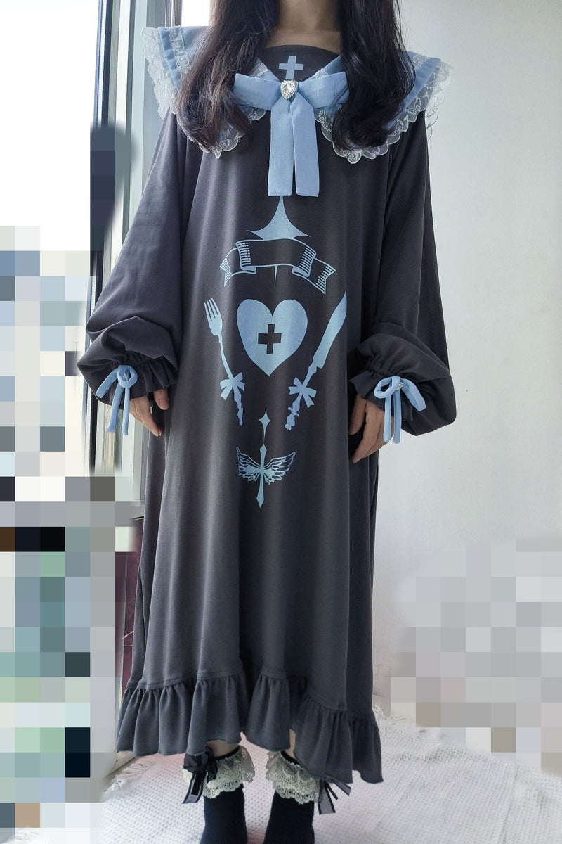[angel Style] Subculture Big Collar Medium Dress