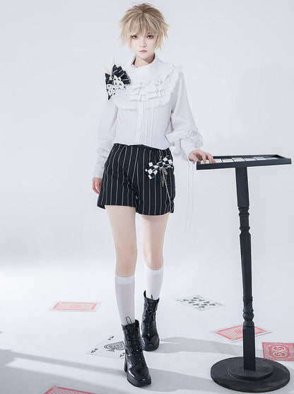 Rabbit Theatre Block Plaid Lolita Shirt Pants Waistband All Set [pre-order]
