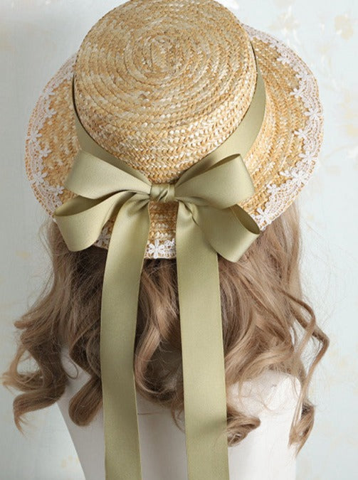 Back Big Ribbon Girly Summer Hat