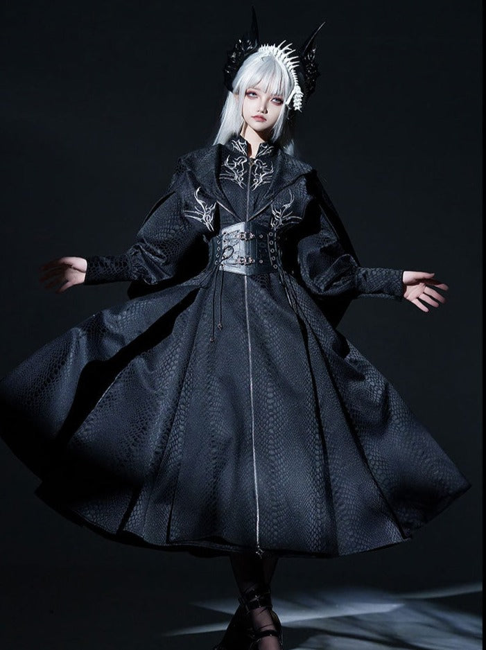 [limited Quantity] Dragon Scale Gothic Lolita Jumper Skirt + Long Coat