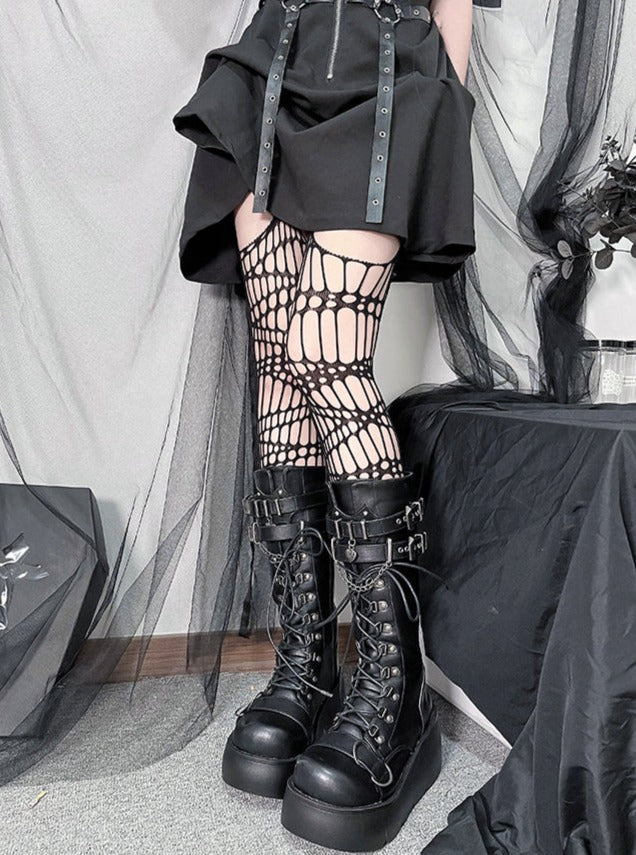 Spice Punk Style Gothic Platform Long Boots