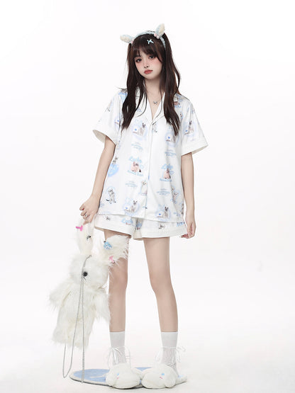 Dog & Cat Nightwear Set / Big Ribbon Girly Night Dress