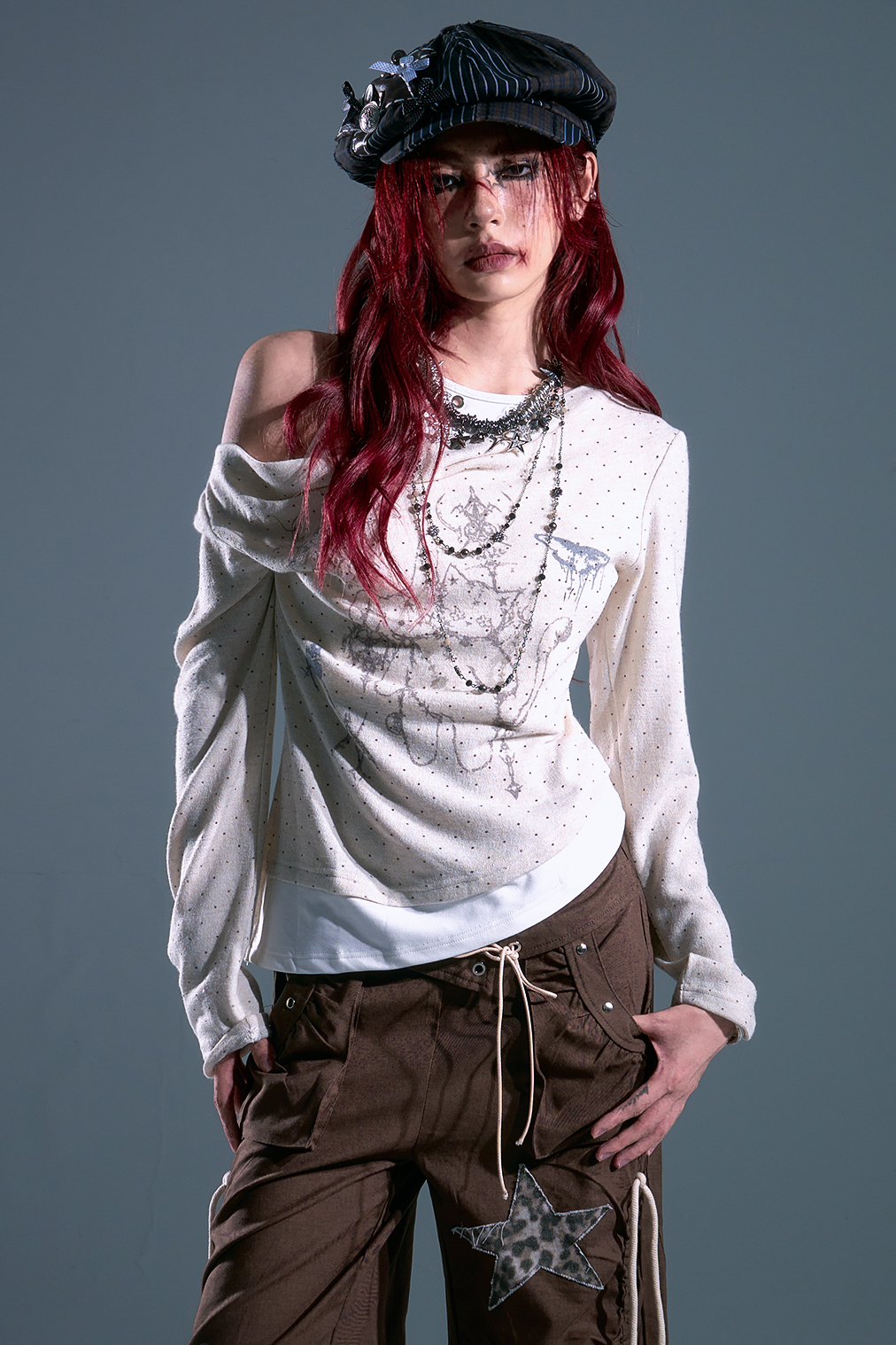 Punk Dot Lost Garden Asymmetric Top