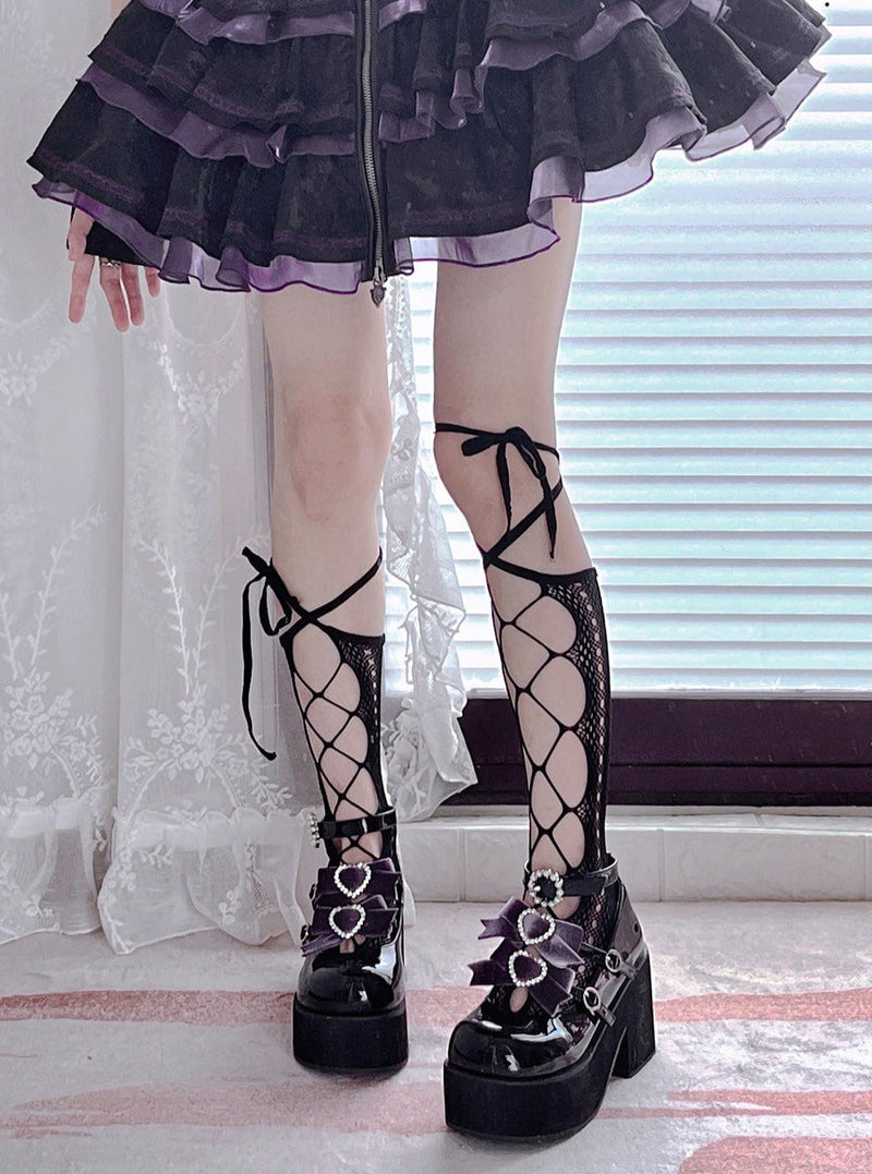 Sweet Ribbon Three-ball Platform Shoes