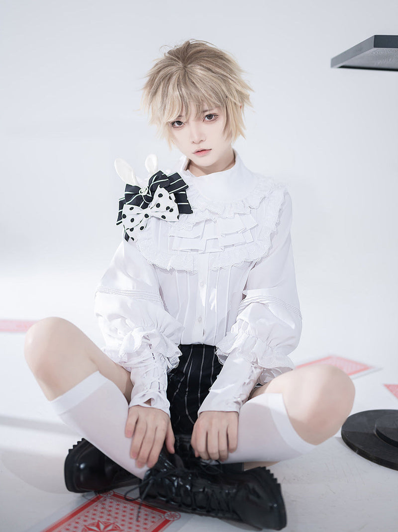 Rabbit Theatre Block Plaid Lolita Shirt Pants Waistband All Set [pre-order]