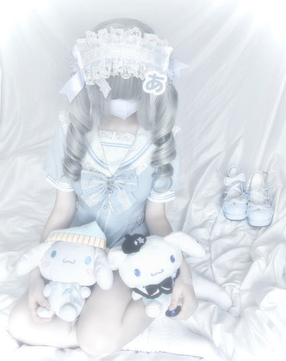 [pre-order] Sailor Collar Peplum Top + Shorts