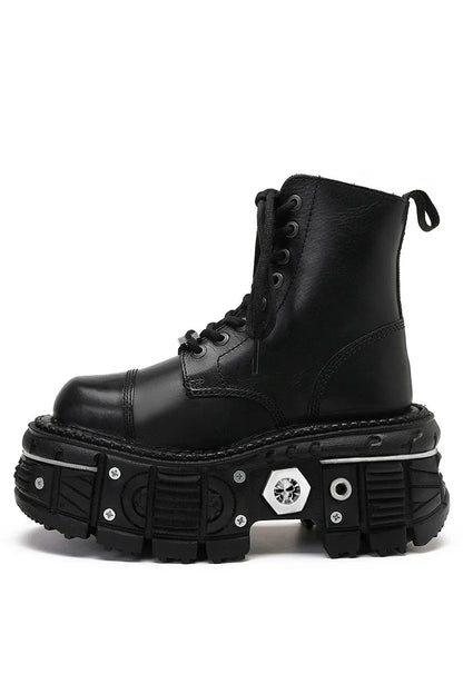 Metal Point Design Ankle Boots