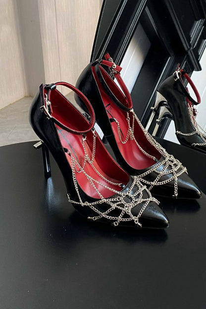 Spider Web Chain High Heels
