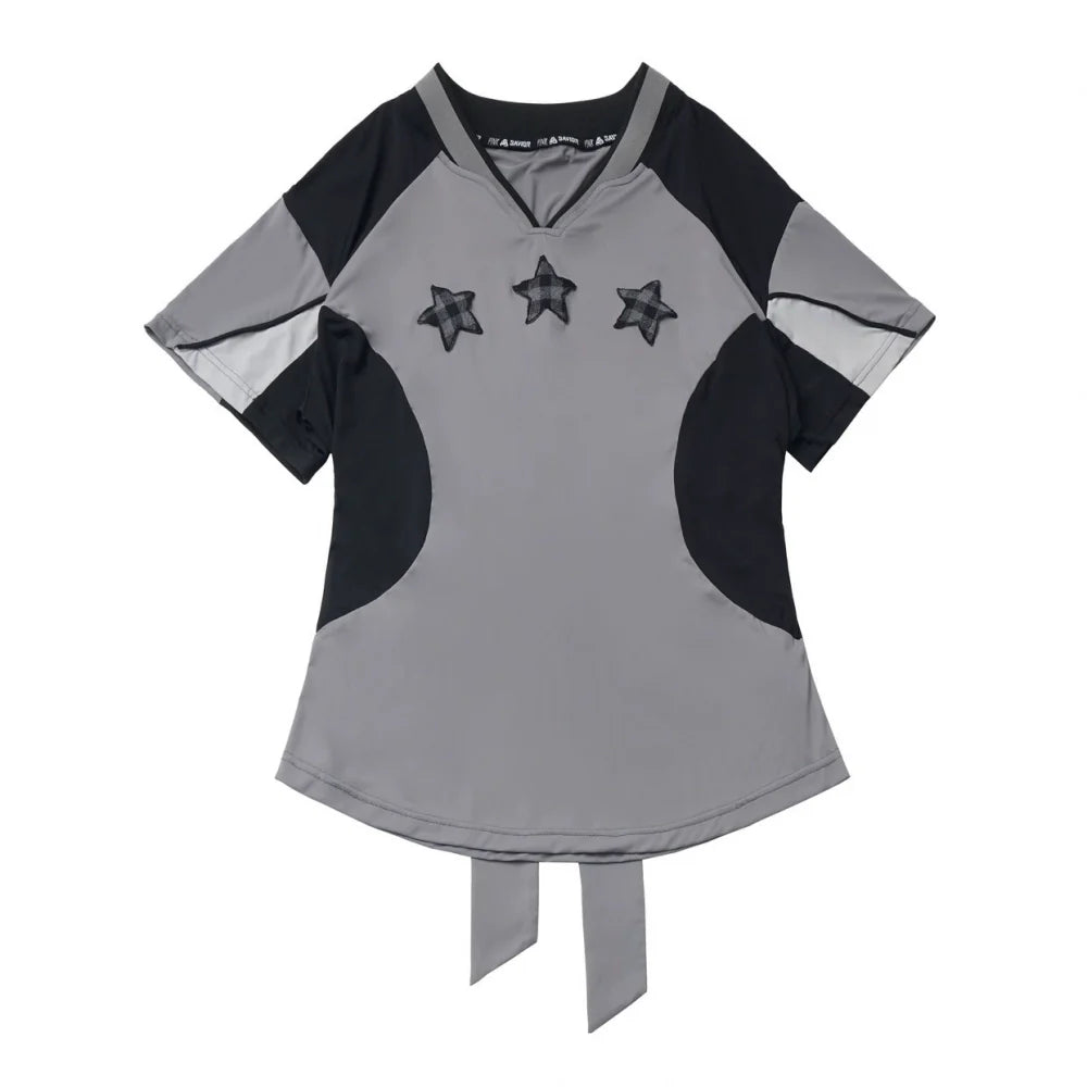 Mode Star Jersey Crew Neck Top + V Neck Top + Short Skirt + Long Skirt