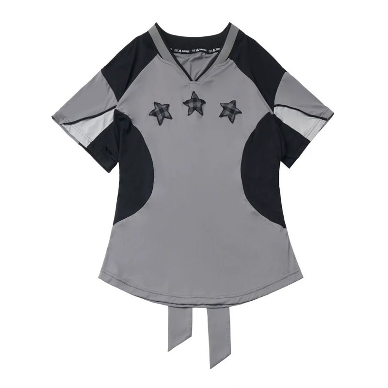 Mode Star Jersey Crew Neck Top + V Neck Top + Short Skirt + Long Skirt