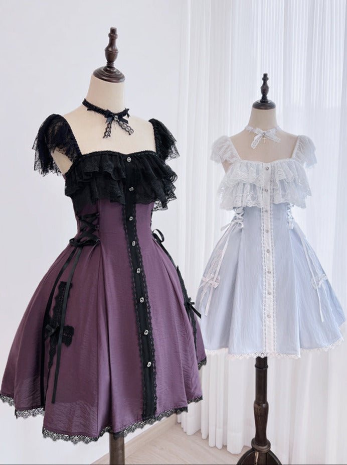 [reservations] Gothic Dark Mine Lace Flying Sleeve Dress + Choker