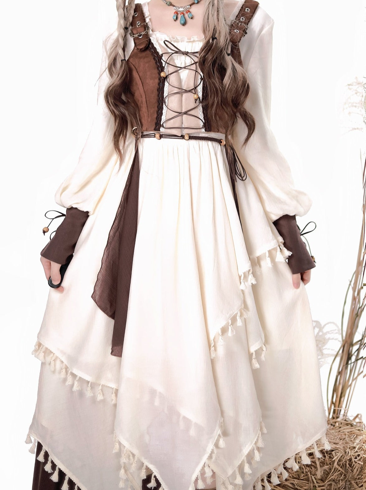 Exotic Style Dress + Vest + Cape