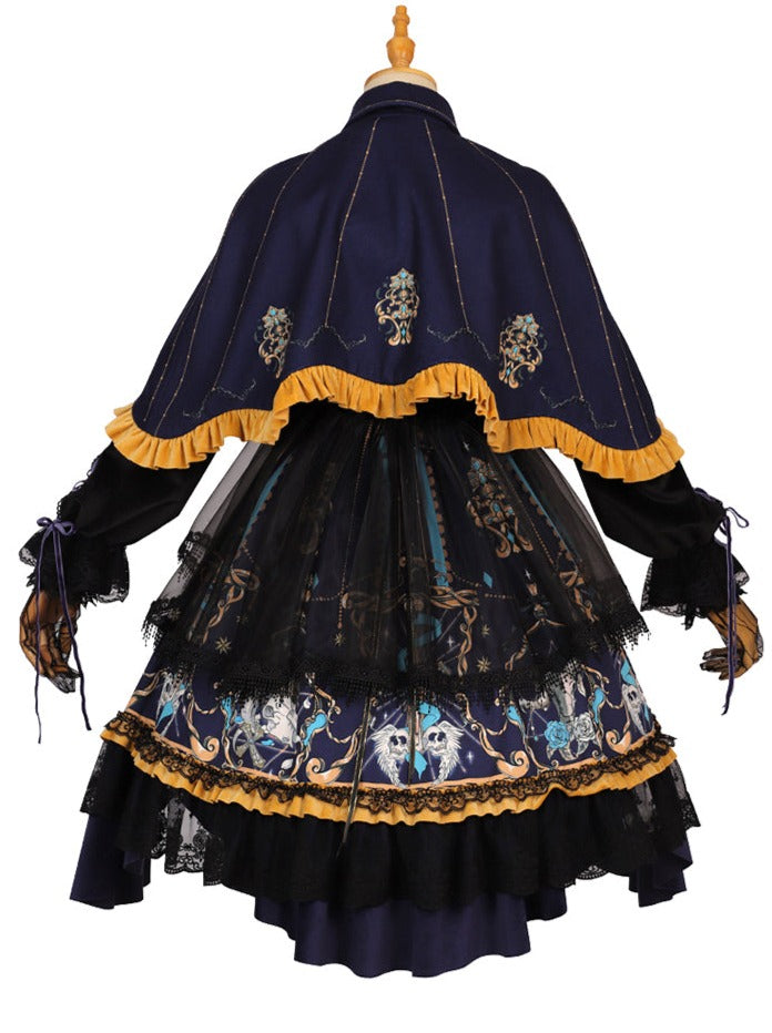 Black Retro Gothic Dark Lolita