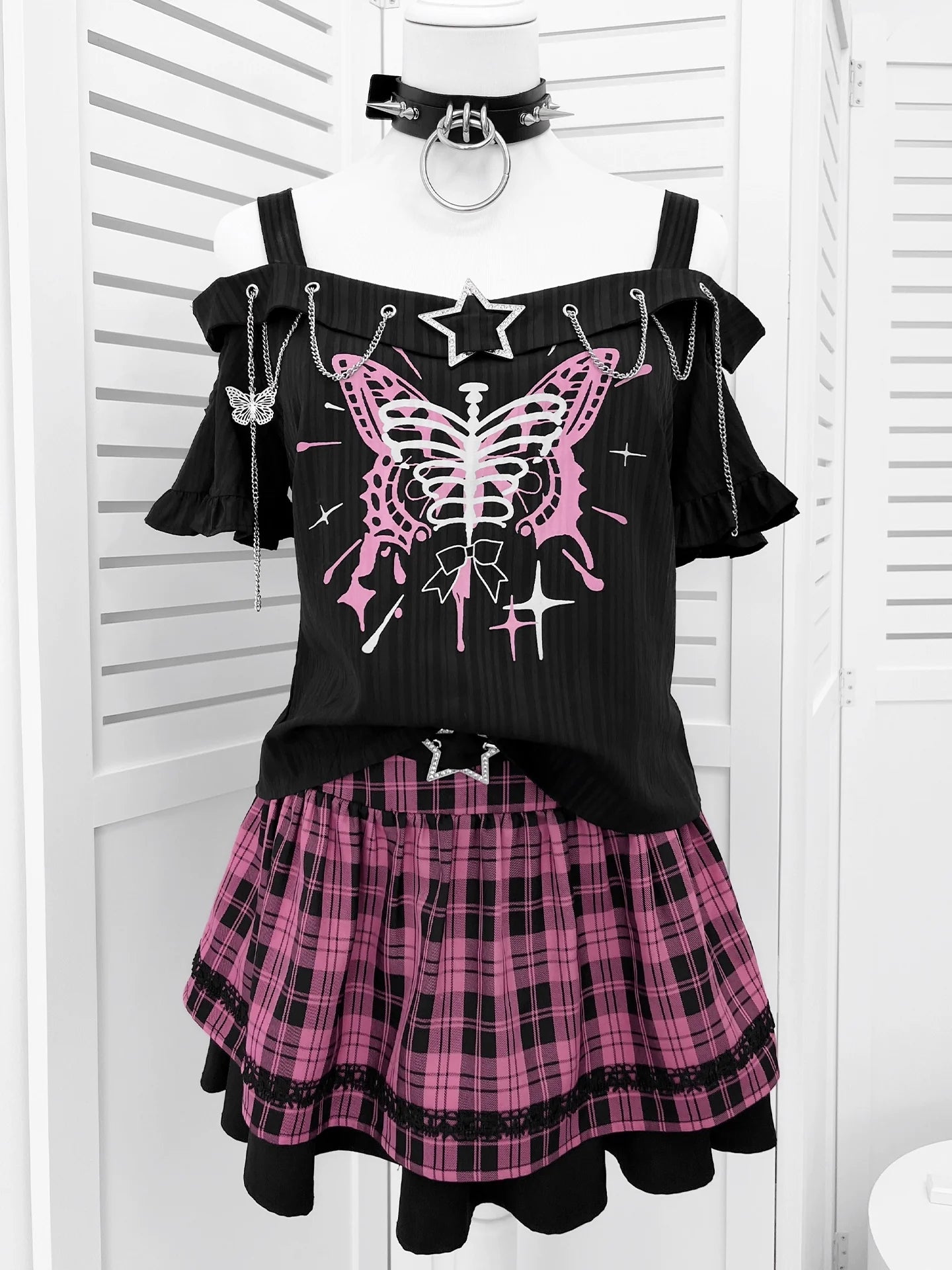 Subculture Sweet Cool Top + Plaid Skirt