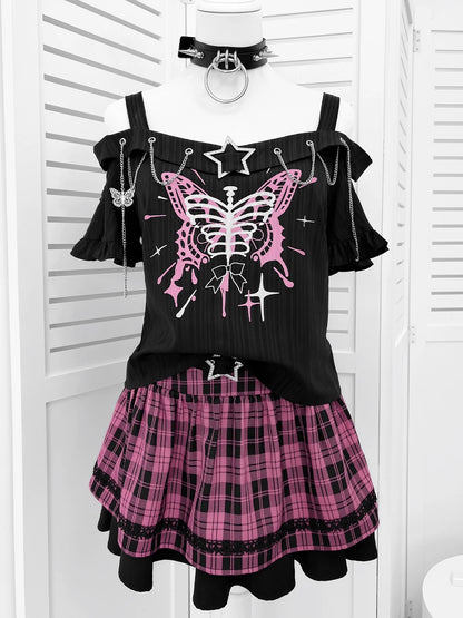Subculture Sweet Cool Top + Plaid Skirt
