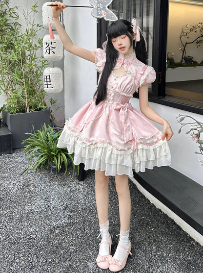 Light Lolita Suspender Dress + Short Shawl