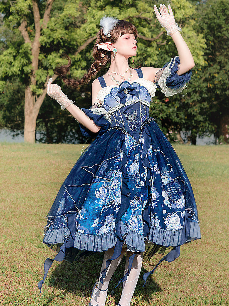 Deep Jellyfish Suspender Dress Set