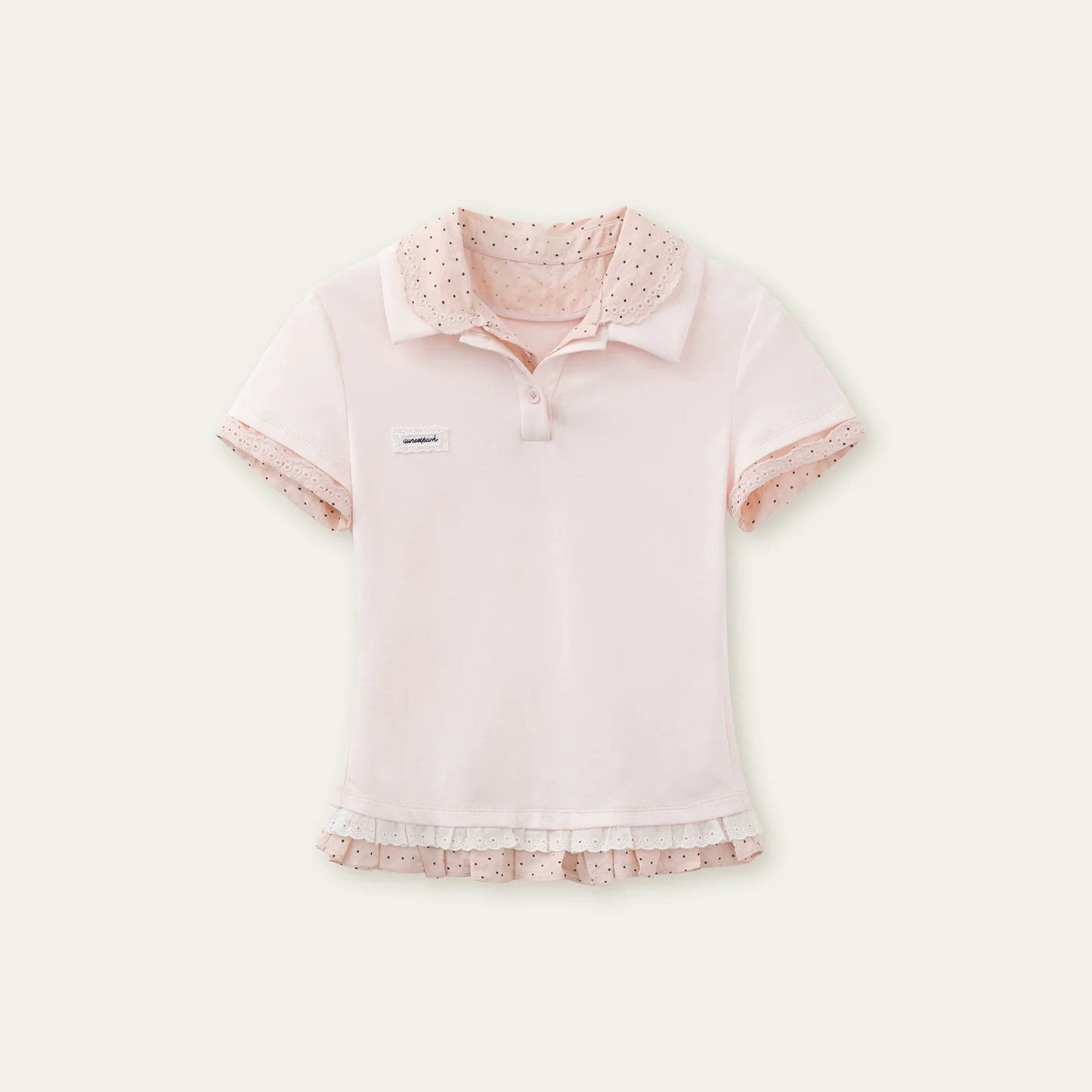 Retro Polka Dot Knit Polo