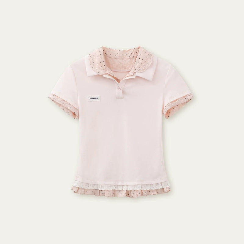 Retro Polka Dot Knit Polo