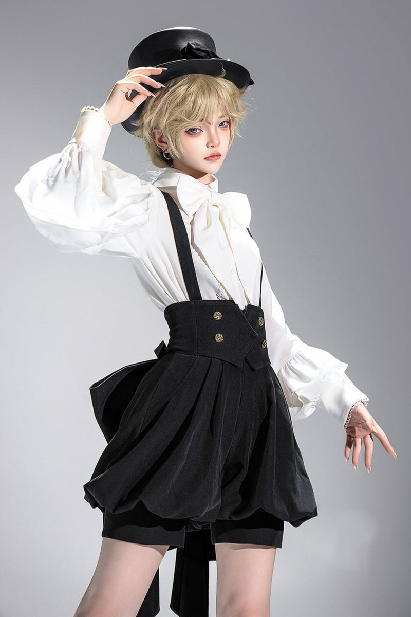 [pre-order] Retro Dark Prince Ribbon Shirt + Tail Shorts