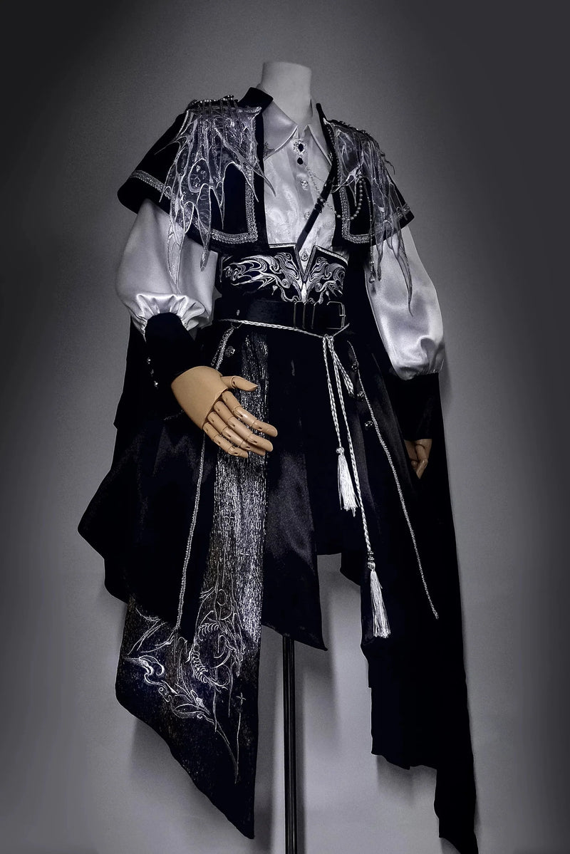[pre-order] Dark Fantasy Embroidery Cape + Shirt + Corset Train + Pants/skirt Complete Set + Full Set