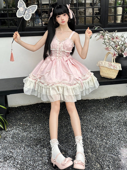 Light Lolita Suspender Dress + Short Shawl