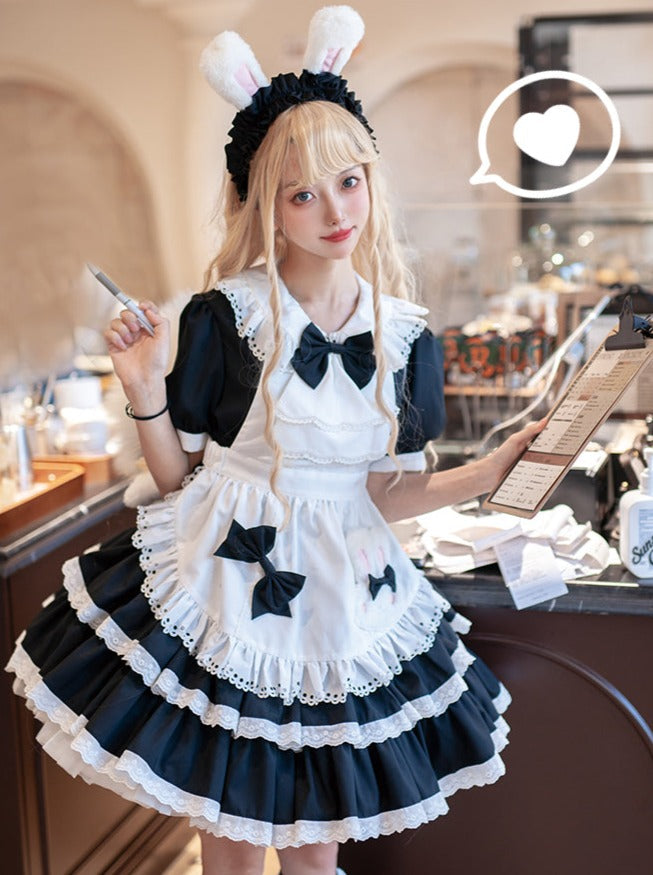 Classic Maid Lolita Dress + Apron + Headband