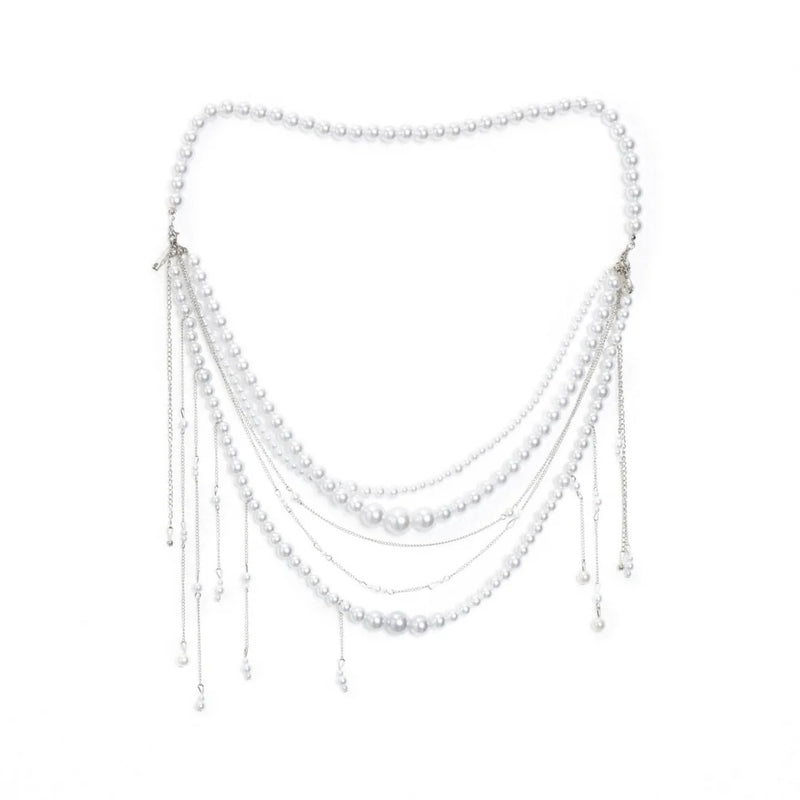 Light Smock Suspender Dress + Short Dress + China Design Sleeveless Top + Short Shirt + Pearl Accessories
