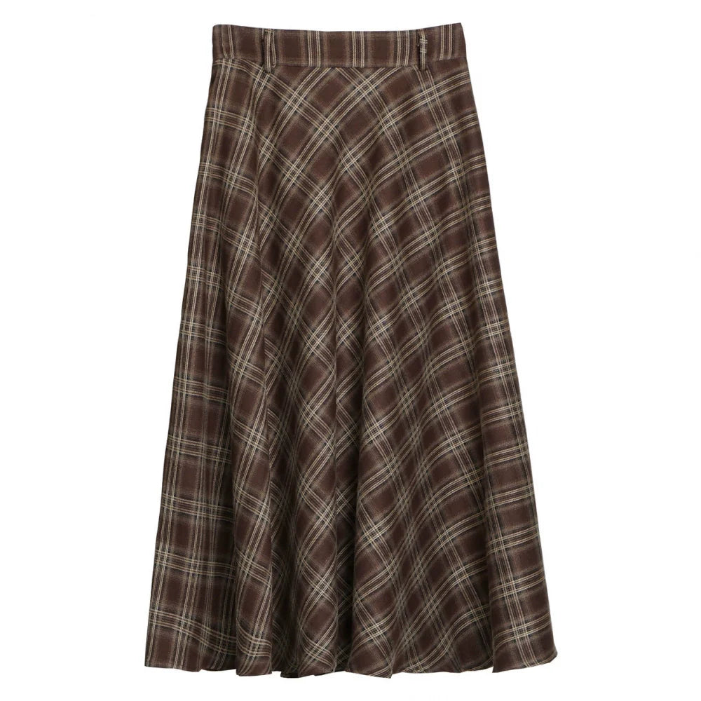 Maple Trench Coat + Hooded Top + Checkered Skirt + Shirt Dress