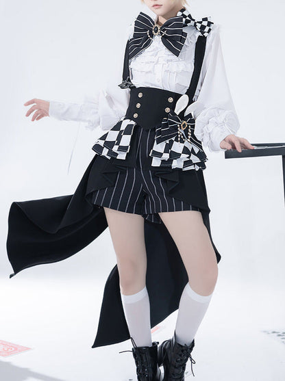 Rabbit Theatre Block Plaid Lolita Shirt Pants Waistband All Set [pre-order]