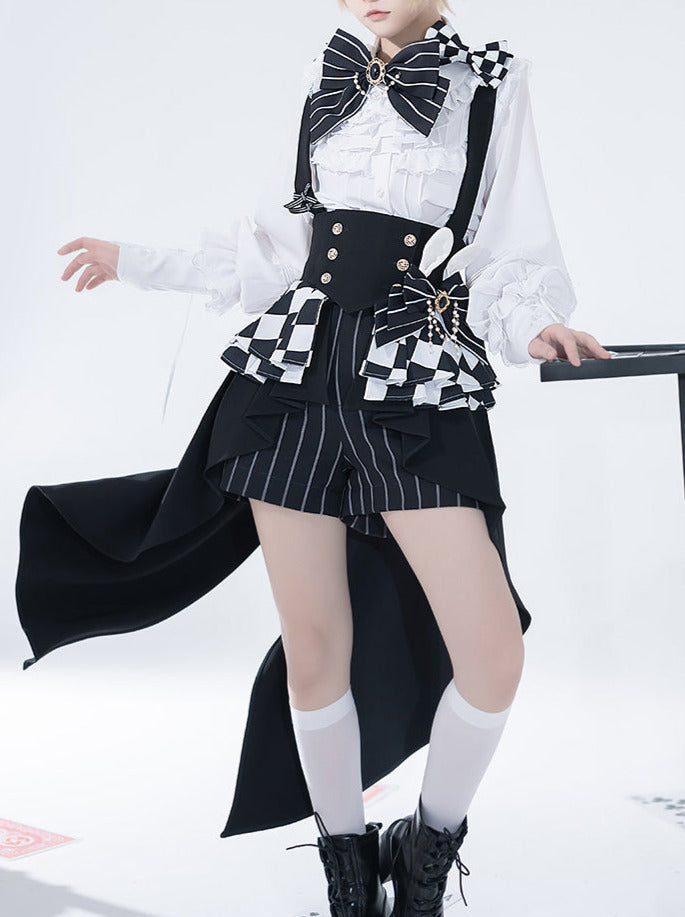 Rabbit Theatre Block Plaid Lolita Shirt Pants Waistband All Set [pre-order]
